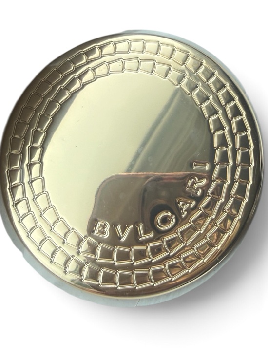 BVLGARI Accessories - New Bulgari Black Leather Pocket Case with serpenti Gold Compact